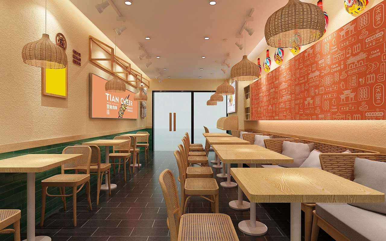 鄭州米線(xiàn)店裝修效果圖-米線(xiàn)店裝修設(shè)計(jì)案例