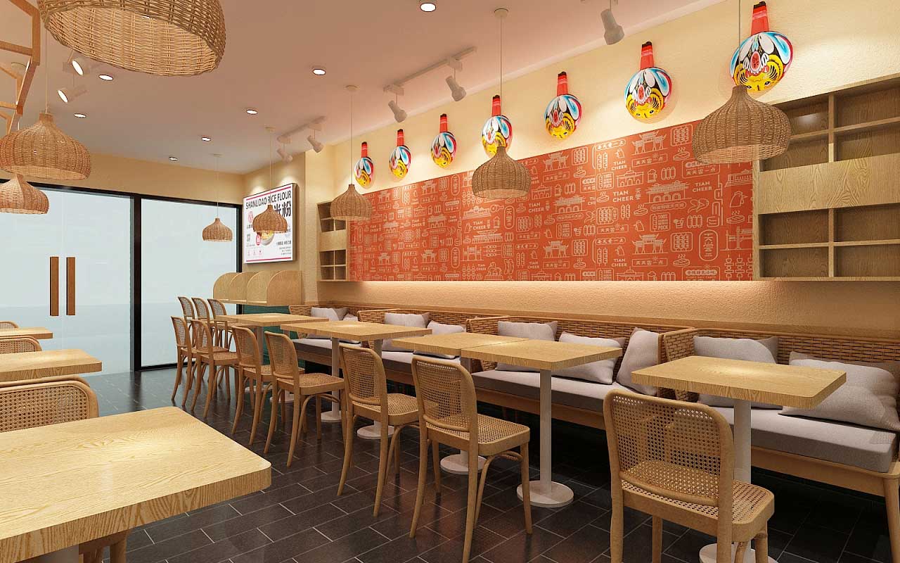 鄭州米線(xiàn)店裝修效果圖-米線(xiàn)店裝修設(shè)計(jì)案例